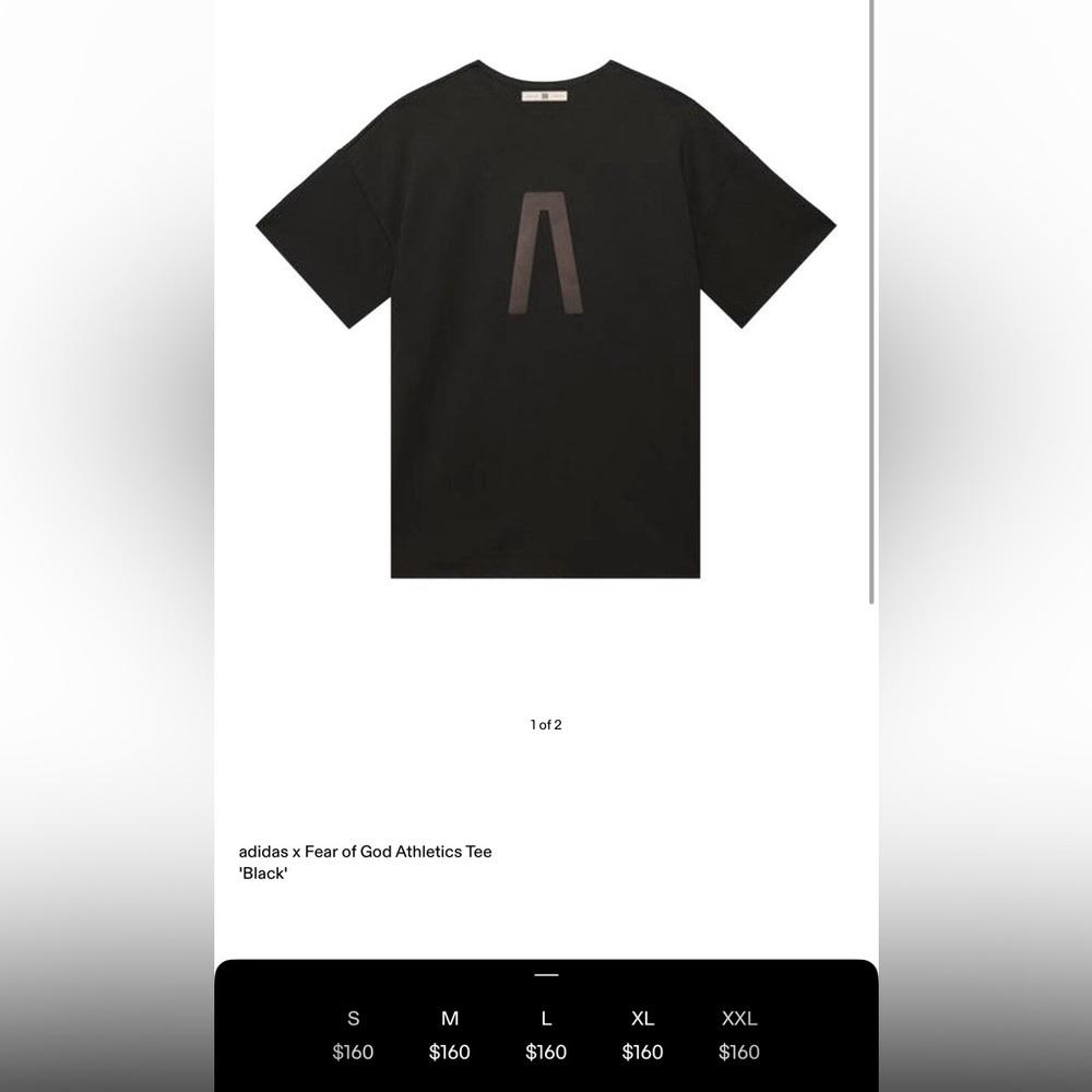 adidas X FEAR OF GOD Black Short Sleeve Tee